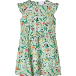 vidaXL Ropa Y Accesorios-Vestido infantil con mangas volantes caqui claro 104