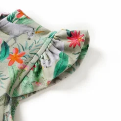 vidaXL Ropa Y Accesorios-Vestido infantil con mangas volantes caqui claro 104