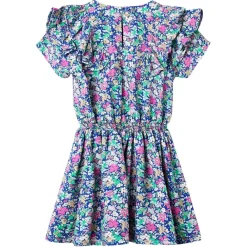 vidaXL Ropa Y Accesorios-Vestido infantil de mangas con volantes azul cobalto 92
