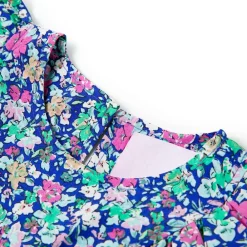 vidaXL Ropa Y Accesorios-Vestido infantil de mangas con volantes azul cobalto 92