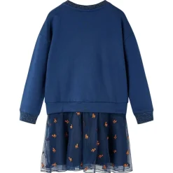 vidaXL Ropa Y Accesorios-Vestido infantil de manga larga azul marino 92