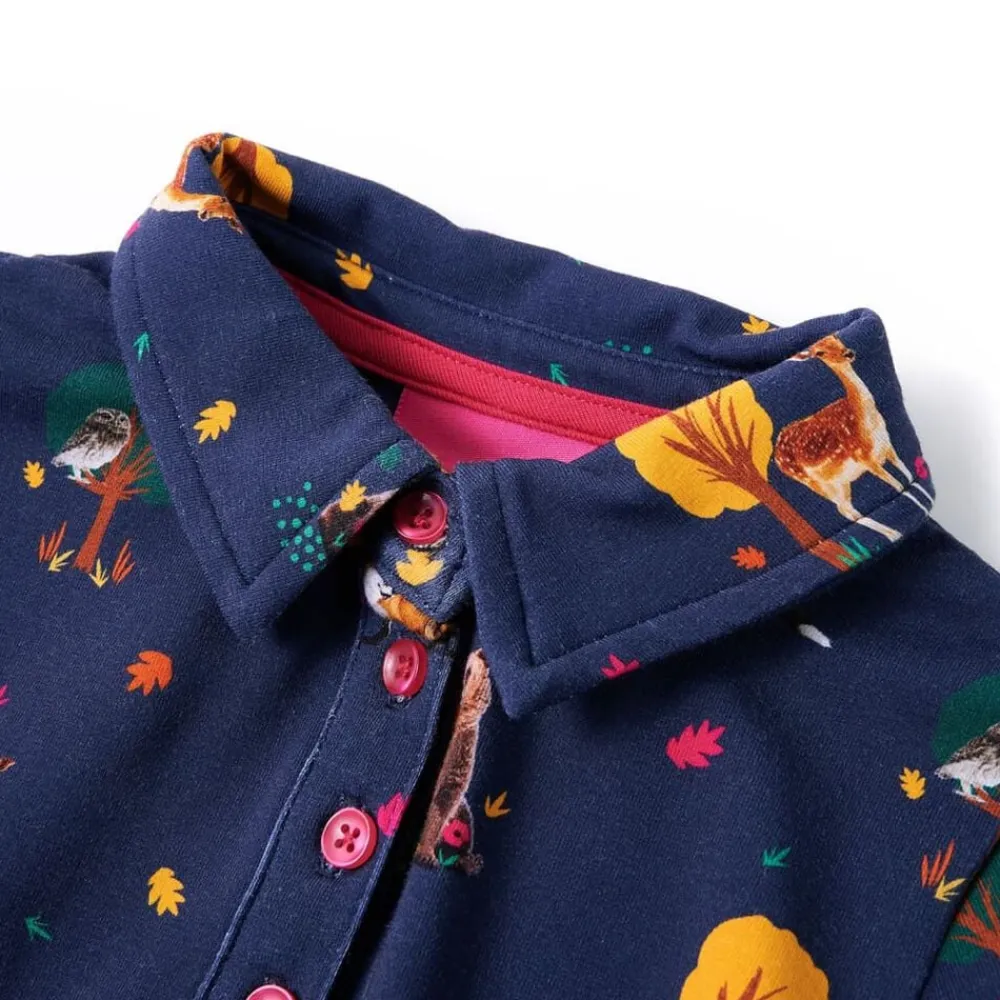 vidaXL Vestido infantil de manga larga cordón azul marino 92 Best