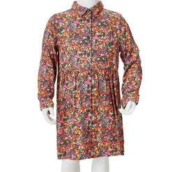 vidaXL Ropa Y Accesorios-Vestido infantil de manga larga multicolor 104
