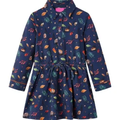 vidaXL Vestido infantil de manga larga azul marino 92 Best