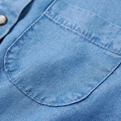 vidaXL Vestido infantil de manga larga azul marino y vaquero 104