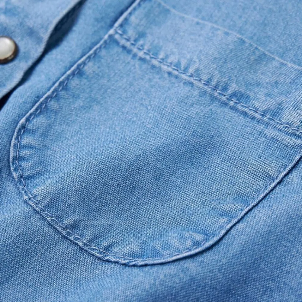 vidaXL Vestido infantil de manga larga azul marino y vaquero 104