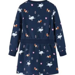 vidaXL Vestido infantil de manga larga azul marino 104 Online
