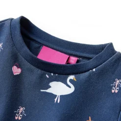 vidaXL Vestido infantil de manga larga azul marino 104 Online