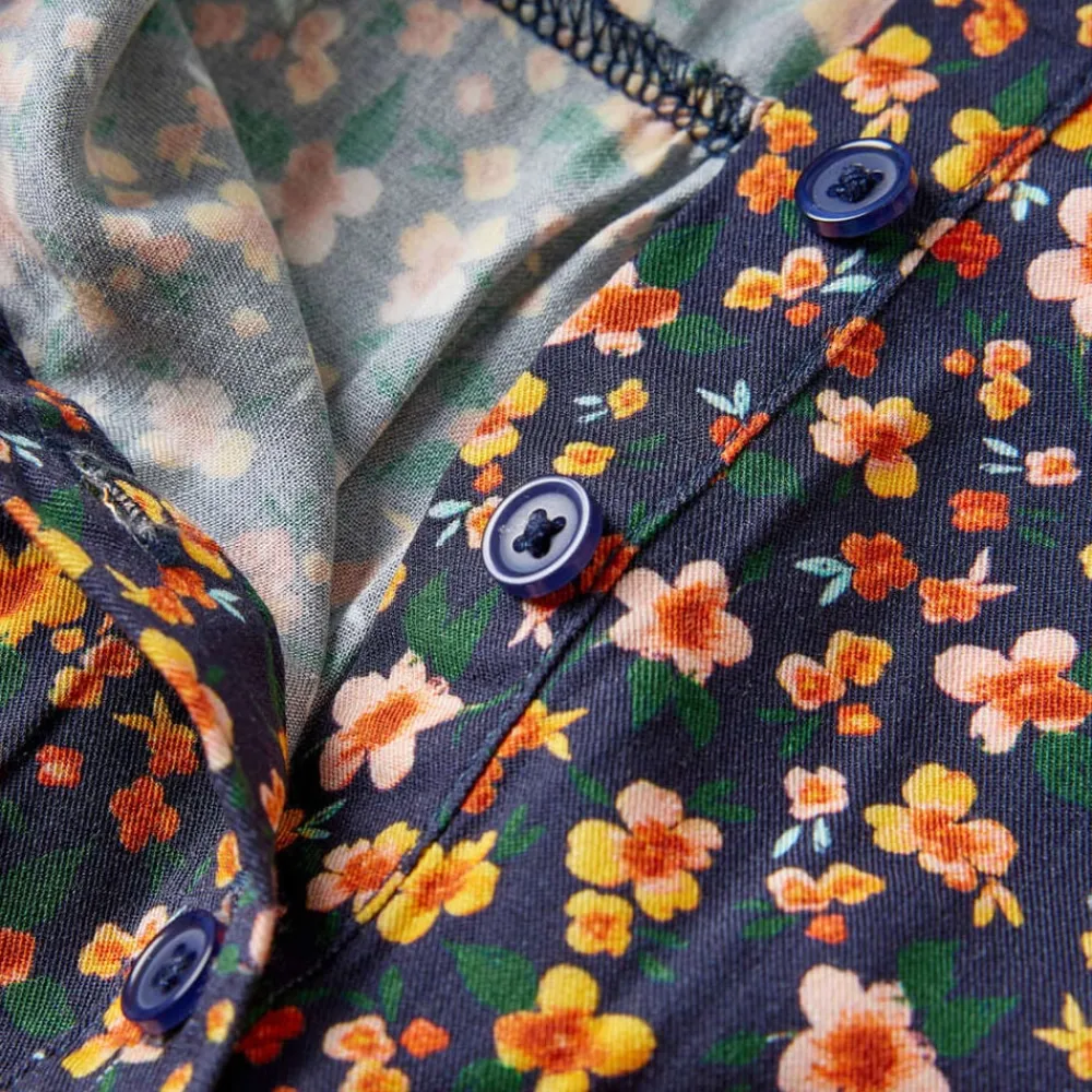 vidaXL Vestido infantil de manga larga azul marino 92