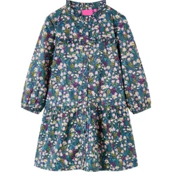 vidaXL Ropa Y Accesorios-Vestido infantil de manga larga azul oscuro 92