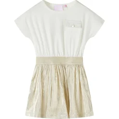 vidaXL Ropa Y Accesorios-Vestido infantil de manga corta color crudo 104