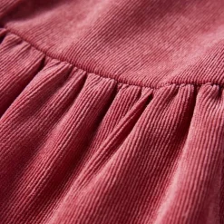 vidaXL Ropa Y Accesorios-Vestido infantil de manga larga de pana rosa palo 92