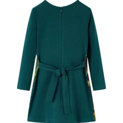 vidaXL Vestido infantil de manga larga 104 Verde oscuro Best