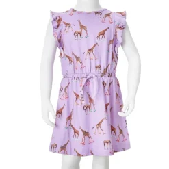 vidaXL Vestido infantil mangas con volantes cordón lila 92 Sale