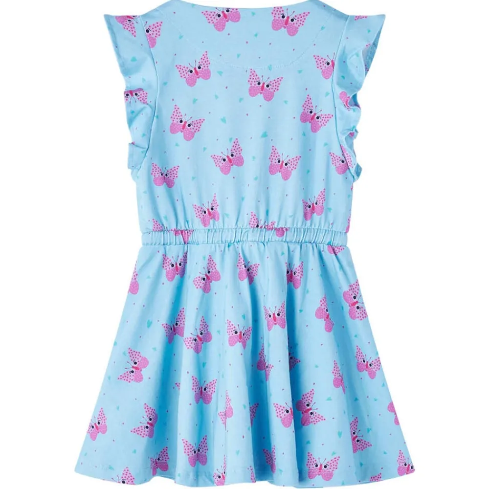 vidaXL Vestido infantil sin mangas con botones azul 104 New