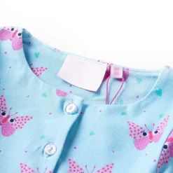 vidaXL Vestido infantil sin mangas con botones azul 104 New