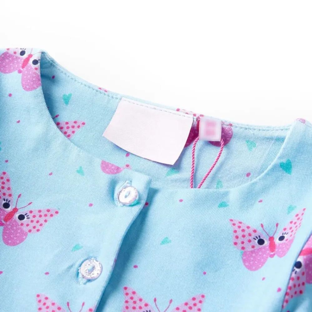 vidaXL Vestido infantil sin mangas con botones azul 104 New