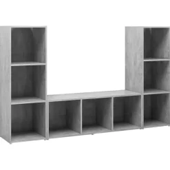 vidaXL | Gabinete de TV | 3 pcs 37 x 35 x 107.5 cm Gris hormig&oacute;n Hot