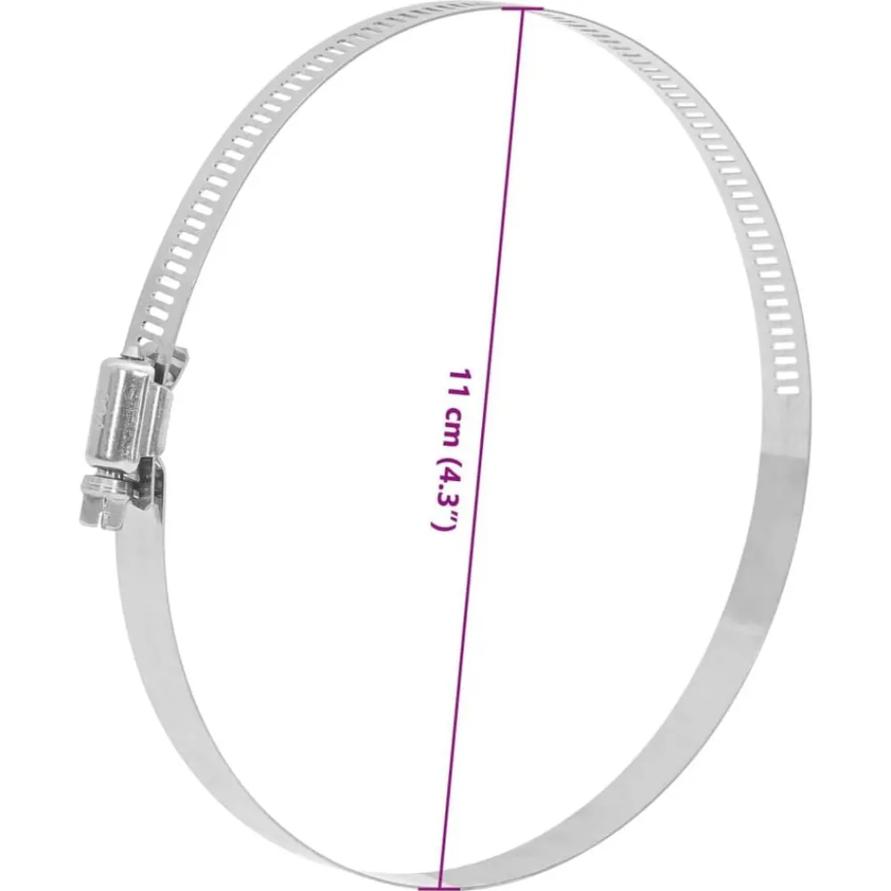 vidaXL Ventilación Y Calefacción-Abrazaderas de manguera 6 uds 91-110 mm acero inoxidable 304