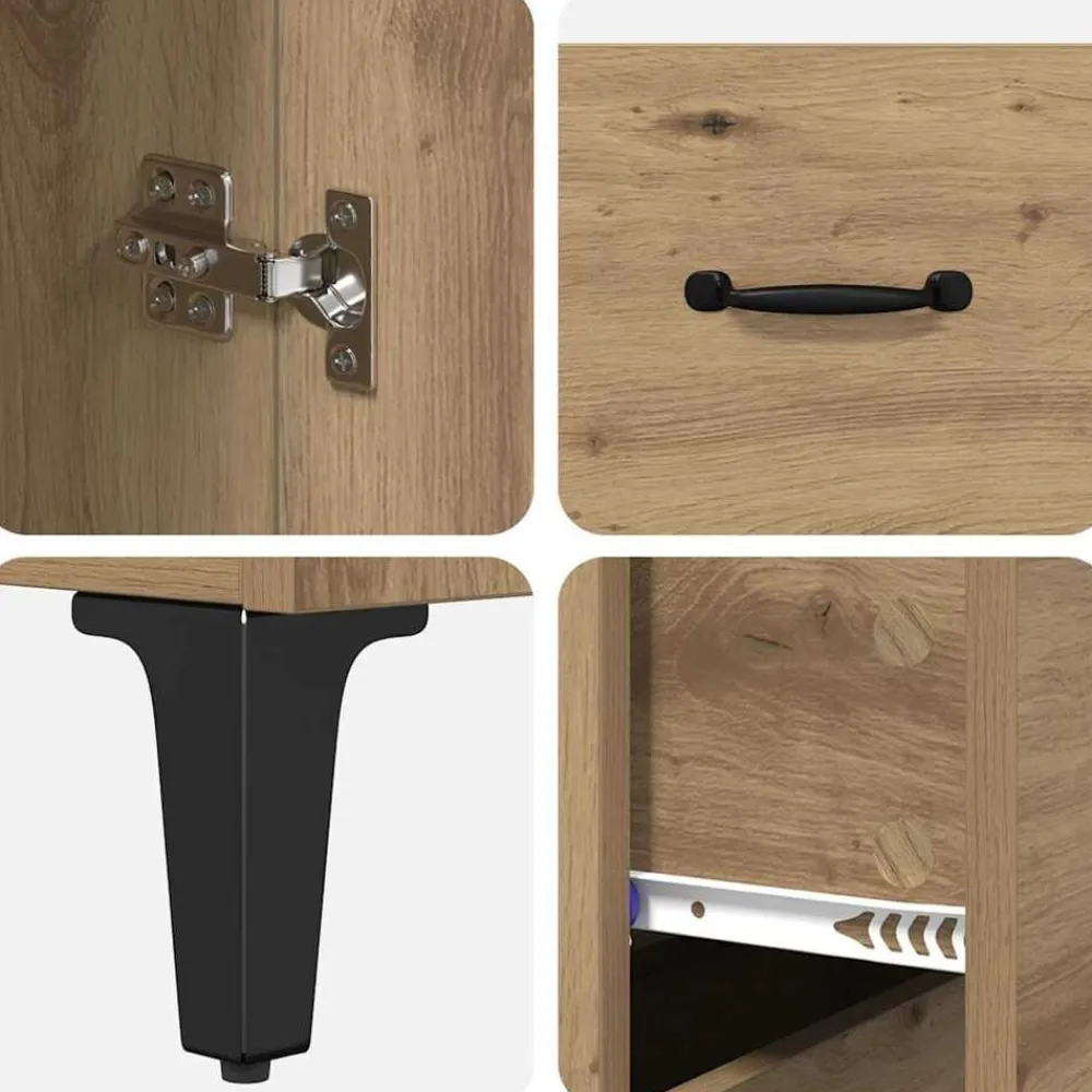 vidaXL Armarios Y Almacenamiento-Alacena Roble artesanal 69,5 x 34 x 180 cm Madera contrachapada