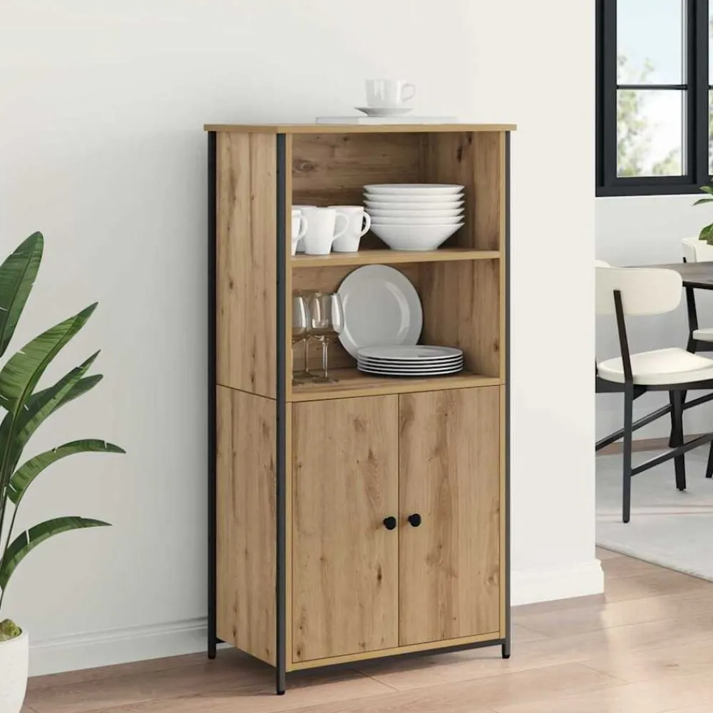 vidaXL Armarios Y Almacenamiento-Alacena Roble artesanal 62 x 36 x 121,5 cm Madera contrachapada