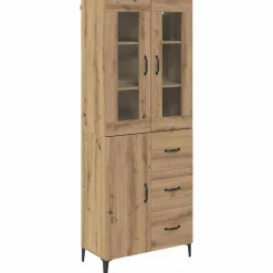 vidaXL Alacena Roble artesanal 69,5 x 34 x 180 cm Madera contrachapada Roble artisan Discount
