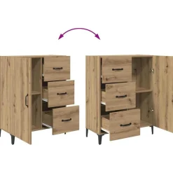 vidaXL Alacena Roble artesanal 69,5 x 34 x 180 cm Madera contrachapada Roble artisan Discount