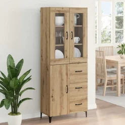 vidaXL Alacena Roble artesanal 69,5 x 34 x 180 cm Madera contrachapada Roble artisan Discount