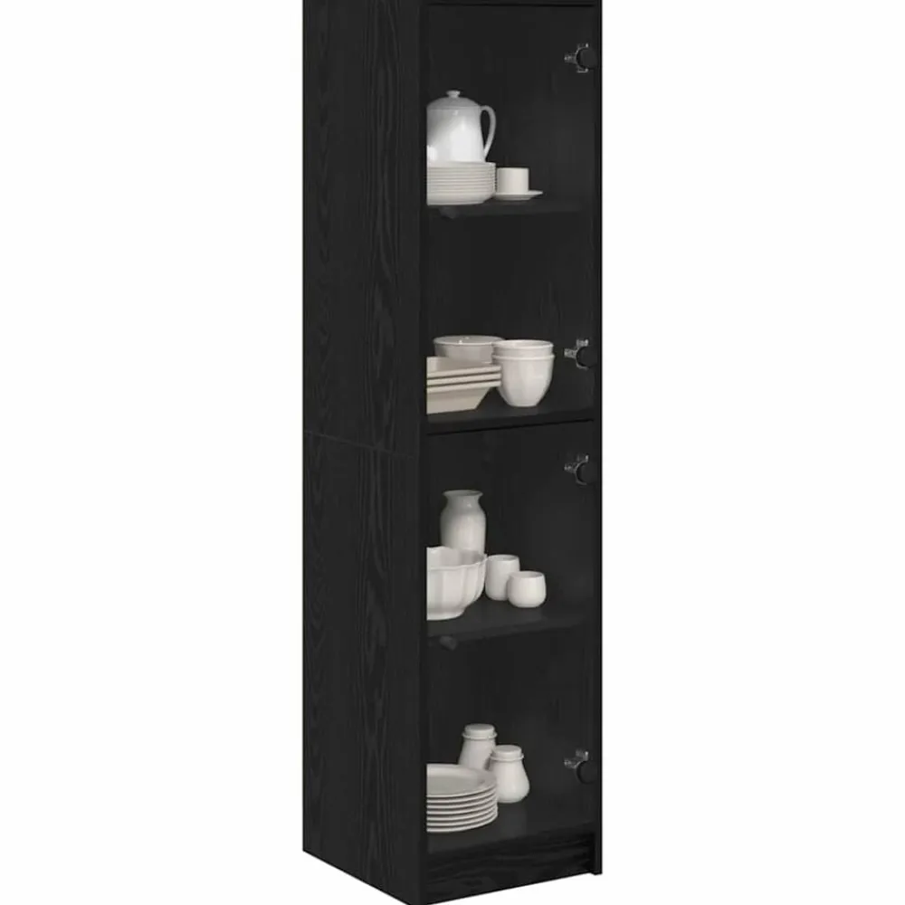 vidaXL Alacena 35 x 37 x 142 cm Madera contrachapada Roble negro Clearance