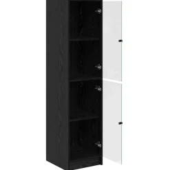 vidaXL Alacena 35 x 37 x 142 cm Madera contrachapada Roble negro Clearance