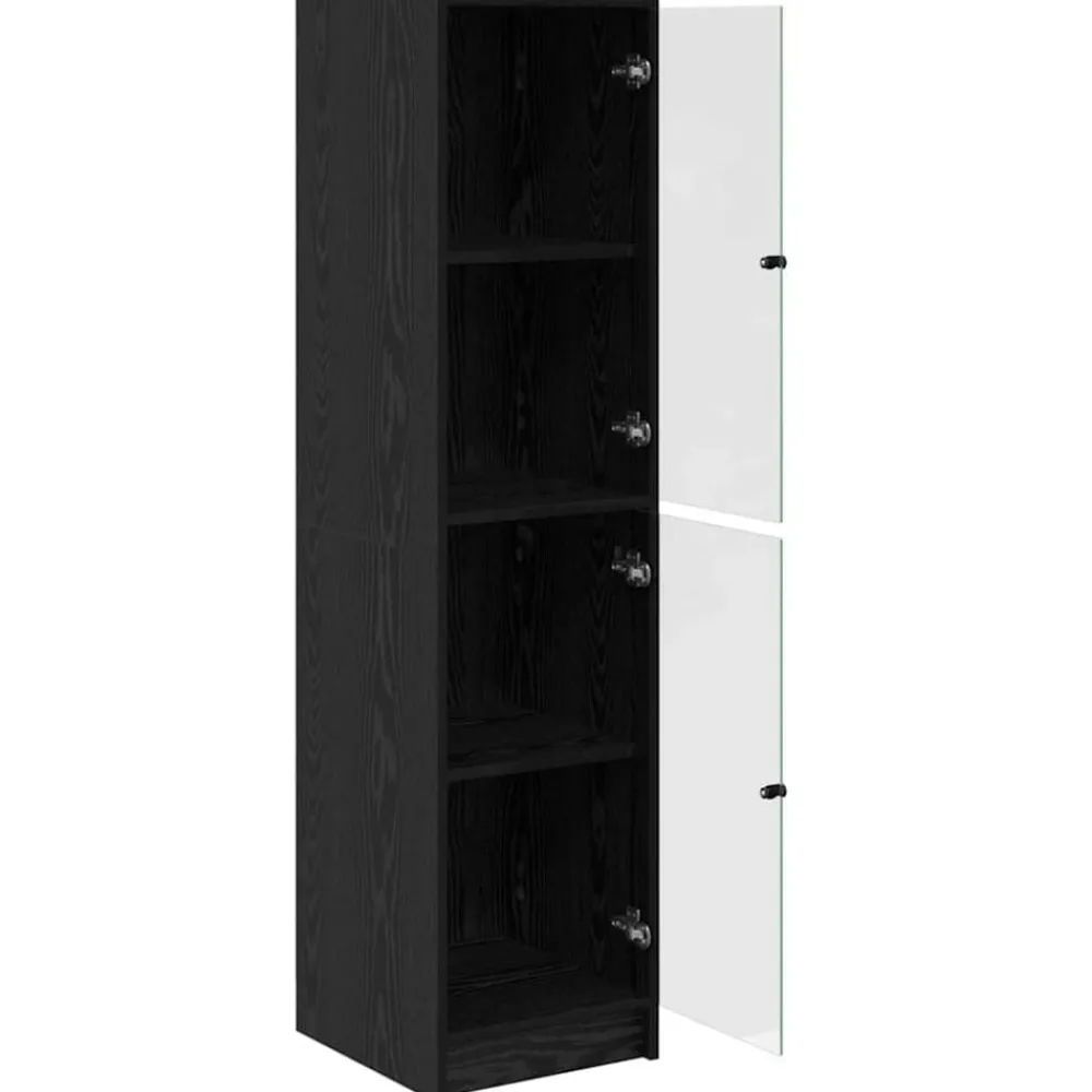 vidaXL Alacena 35 x 37 x 142 cm Madera contrachapada Roble negro Clearance