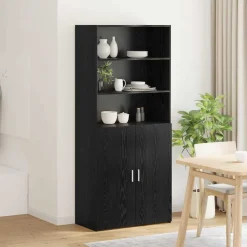 vidaXL Alacena 80 x 42,5 x 185 cm Madera contrachapada Roble negro Clearance