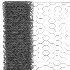 vidaXL Alambrada de gallinero acero revestimiento PVC 25x0,5 m Gris Hot