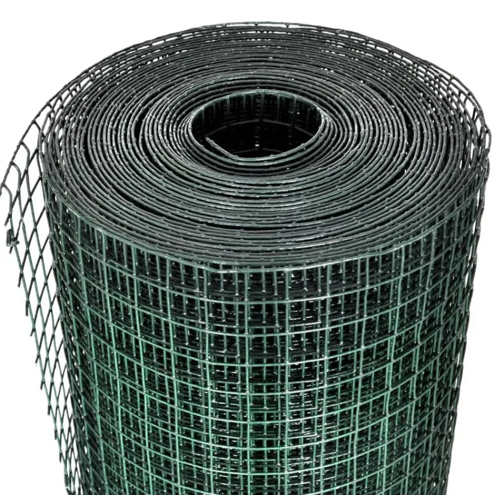 vidaXL Vallas De Jardín-Alambrada de gallinero acero recubrimiento PVC gris 25x0,5 m