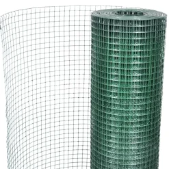 vidaXL Vallas De Jardín-Alambrada de gallinero acero recubrimiento PVC gris 25x0,5 m