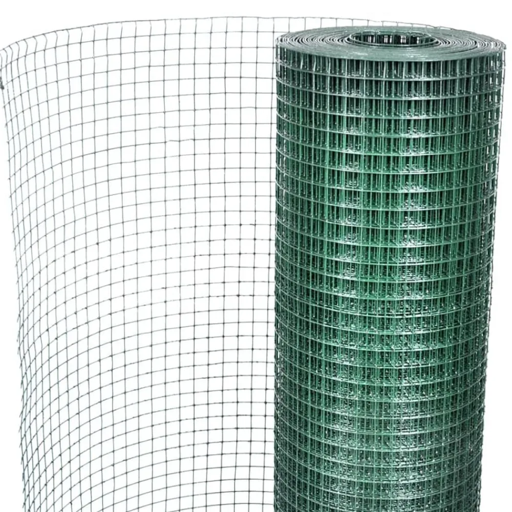 vidaXL Vallas De Jardín-Alambrada de gallinero acero recubrimiento PVC gris 25x0,5 m