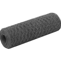 vidaXL Alambrada de gallinero acero revestimiento PVC 25x0,5 m Gris Discount