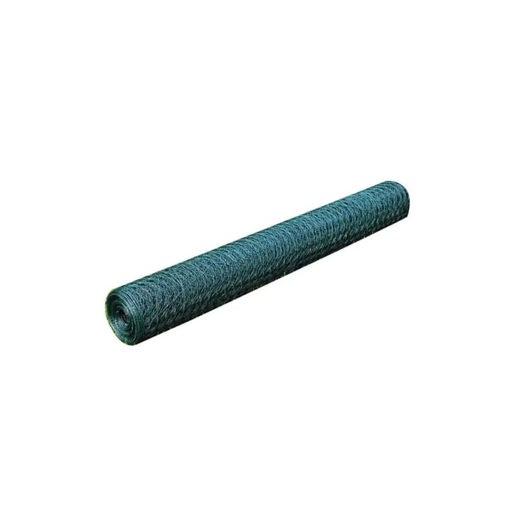vidaXL Vallas De Jardín-Alambrada de gallinero con revestimiento PVC 25x0,5 m