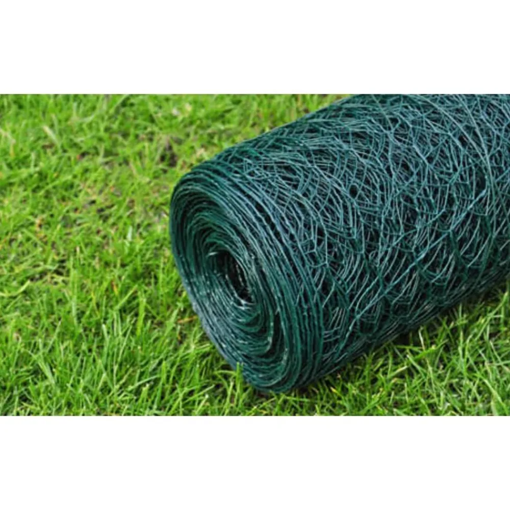 vidaXL Vallas De Jardín-Alambrada de gallinero con revestimiento PVC 25x0,5 m
