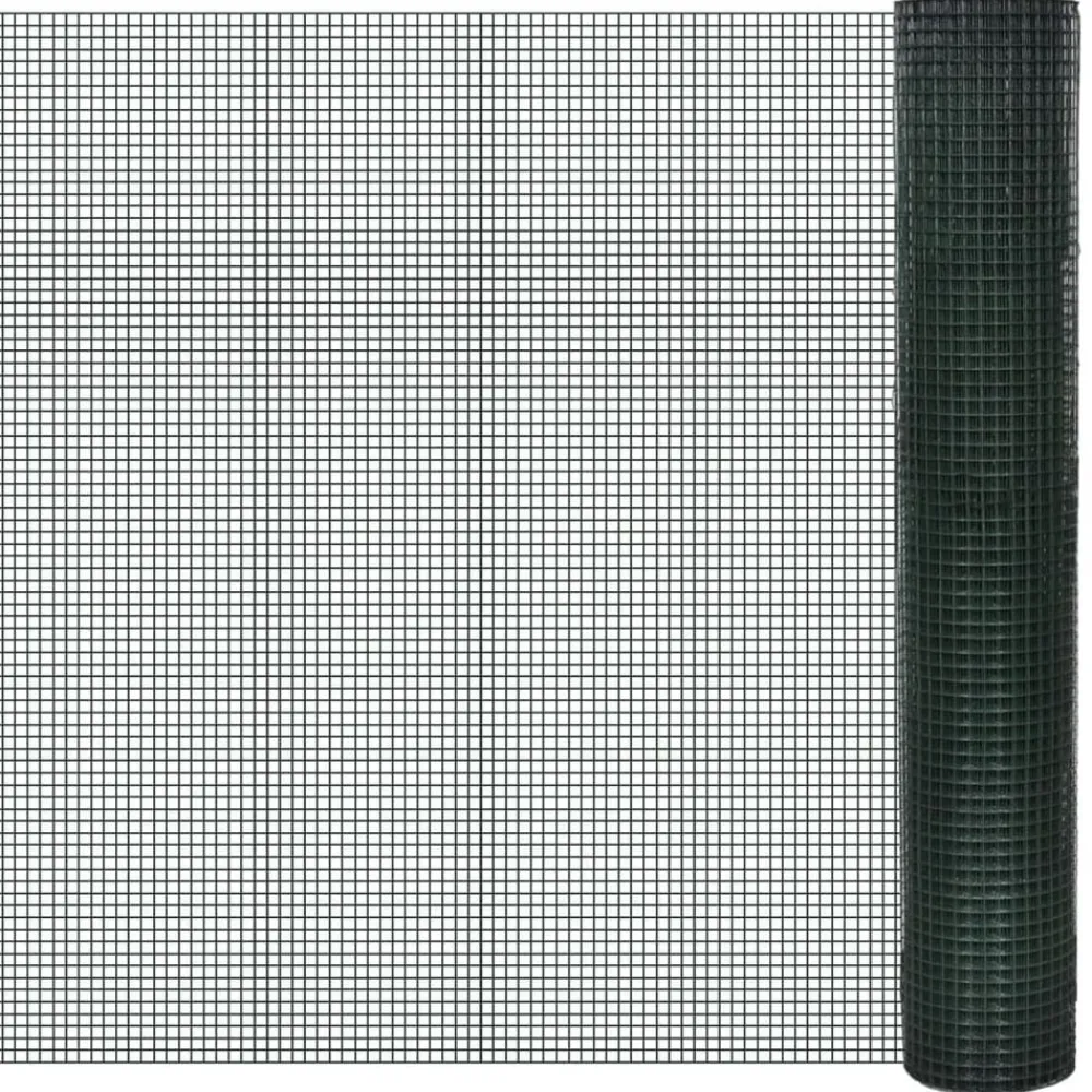 vidaXL Vallas De Jardín-Alambrada gallinero galvanizada recubrimiento PVC 10x1 m
