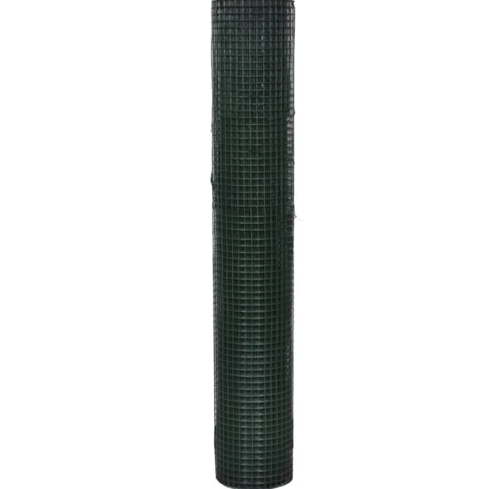 vidaXL Vallas De Jardín-Alambrada gallinero galvanizada recubrimiento PVC 10x1 m