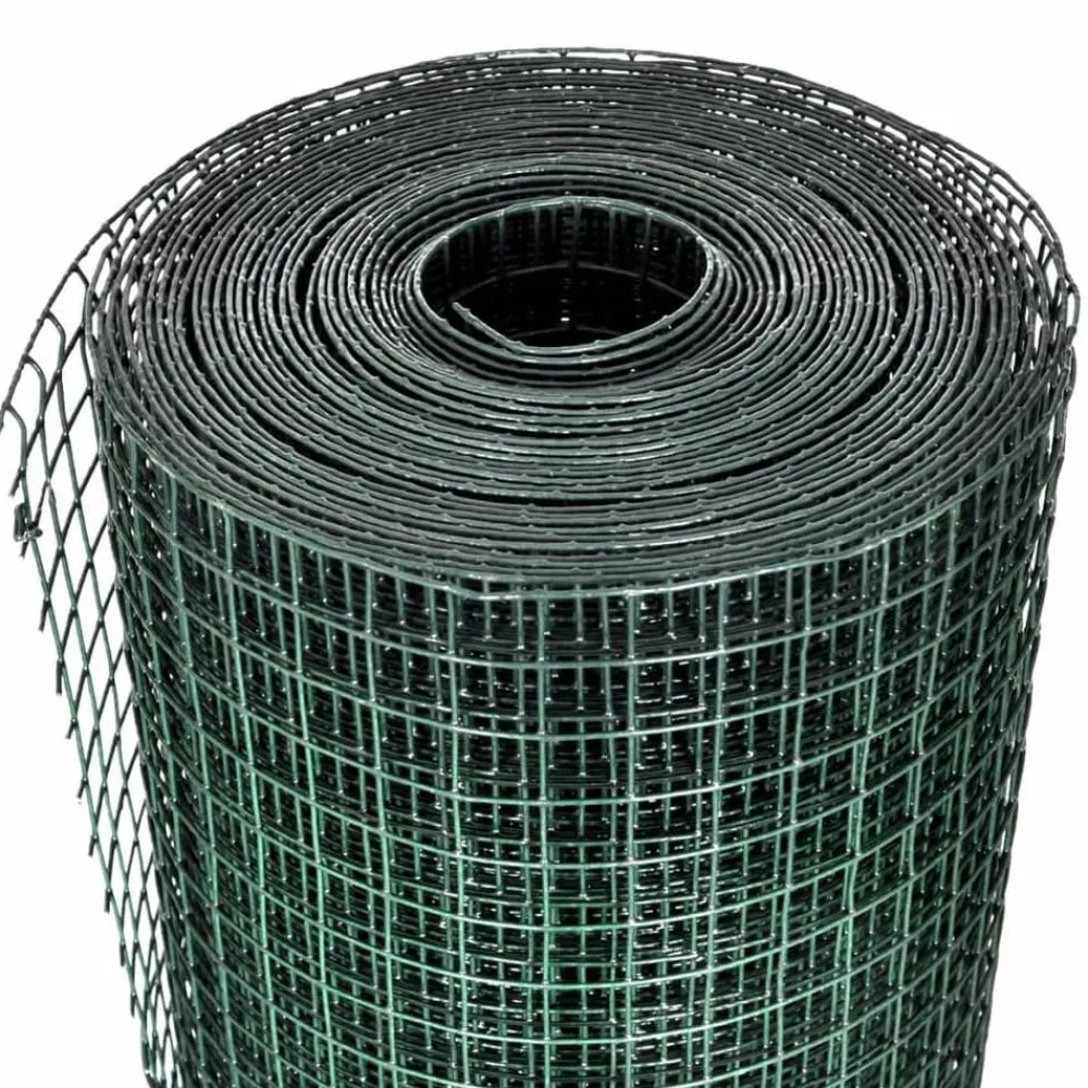 vidaXL Vallas De Jardín-Alambrada gallinero galvanizada recubrimiento PVC 10x1 m