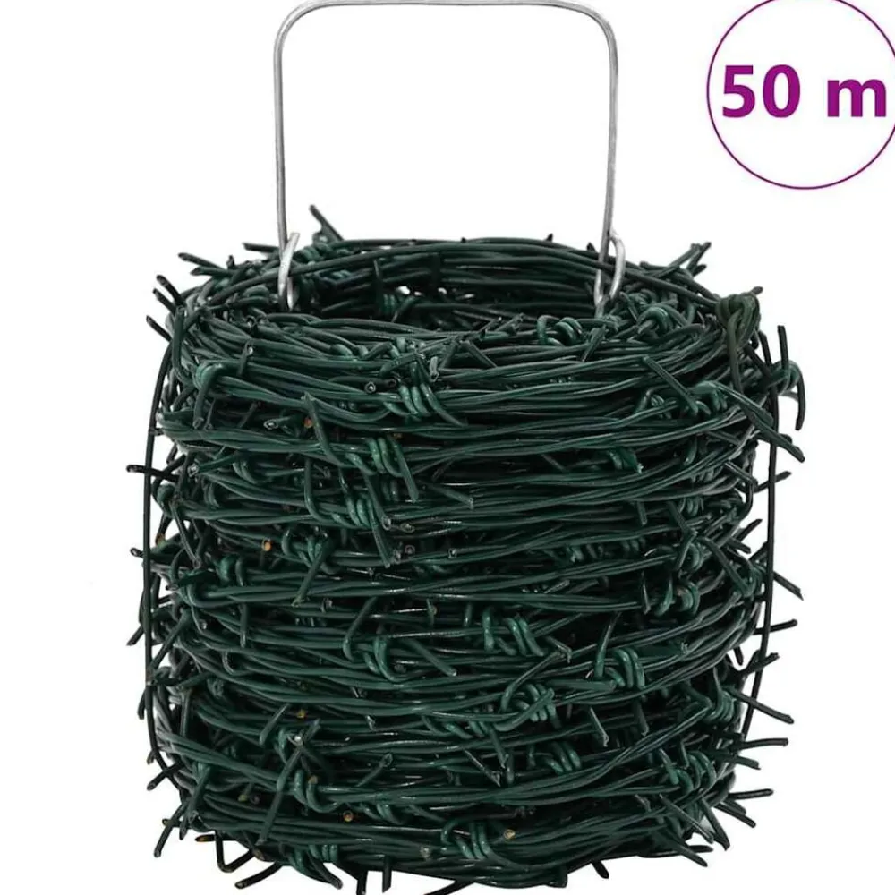 vidaXL Accesorios De Bricolaje-Alambre de púa 50 m