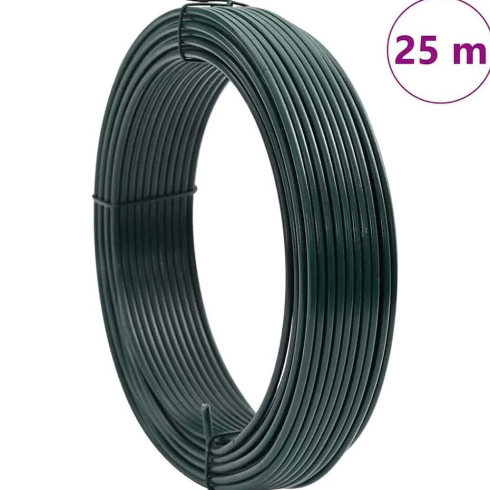 vidaXL Vallas De Jardín-Alambre de sujeción para vallas Verde PVC