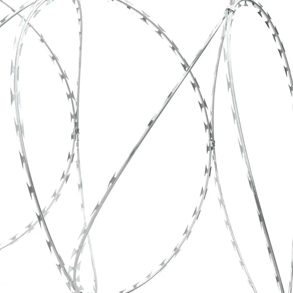 vidaXL Accesorios De Bricolaje-Alambre para concertina BTO-22 con clips acero galvanizado 60 m