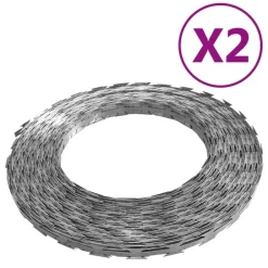 vidaXL Accesorios De Bricolaje-Alambres de espino BTO-22 2 uds acero 100 m