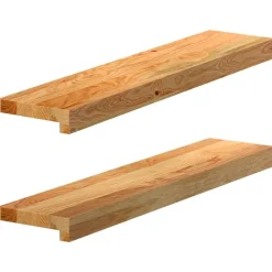 vidaXL Alféizares de ventana 2 uds madera maciza roble marrón claro Marr&oacute;n claro Best