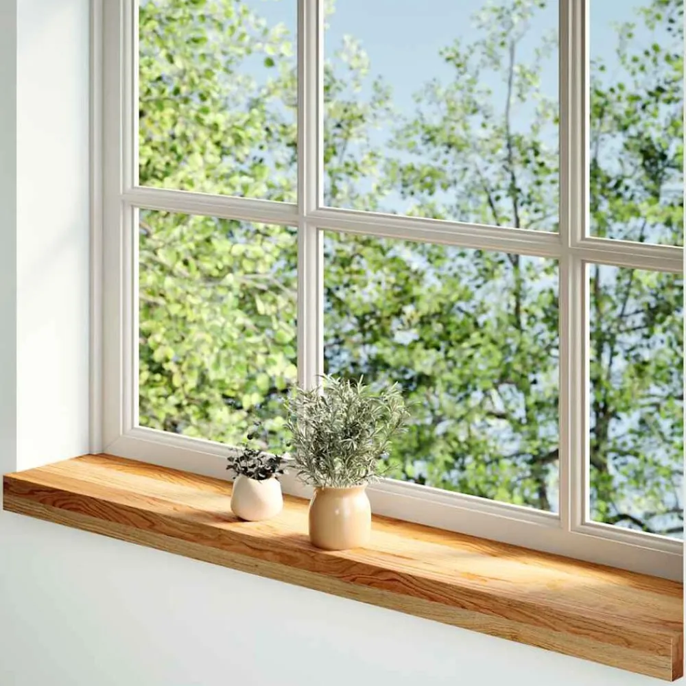vidaXL Alféizares de ventana 2 uds madera maciza roble marrón claro Marrón claro Best