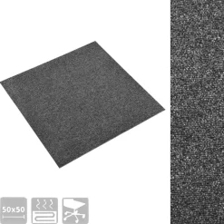 vidaXL Alfombra 20 pcs 50 x 50 cm 100% Polipropileno Antracita Outlet