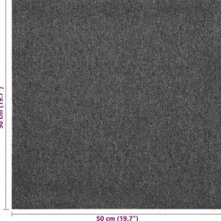 vidaXL Alfombra 20 pcs 50 x 50 cm 100% Polipropileno Antracita Outlet
